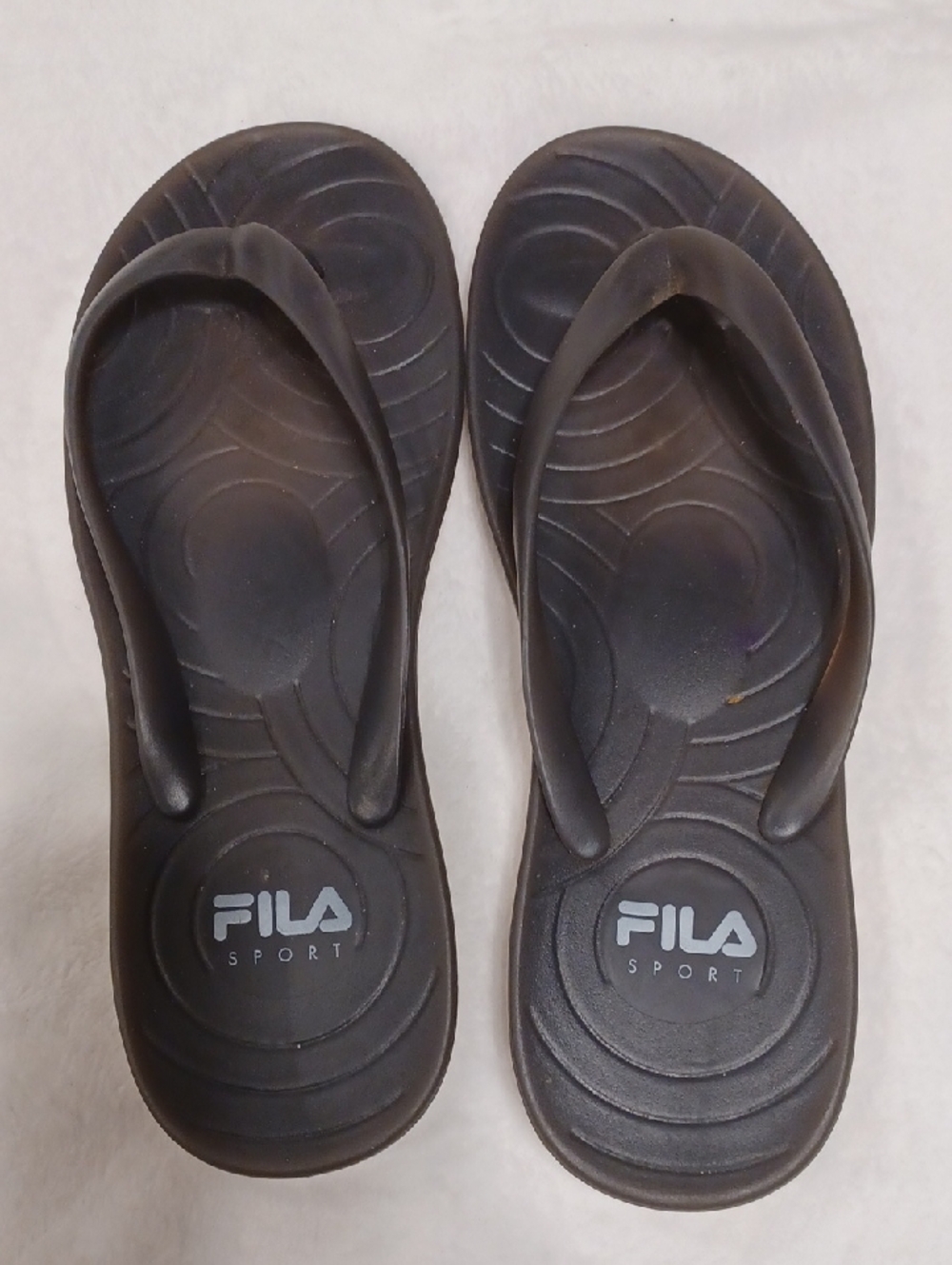 FILA Sport Black Flip Flop Sandals Sz 9/10 - Picture 2 of 7
